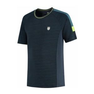 Tennisshirt K-Swiss Men Hypercourt Tee Melange 2 Peacoat-L