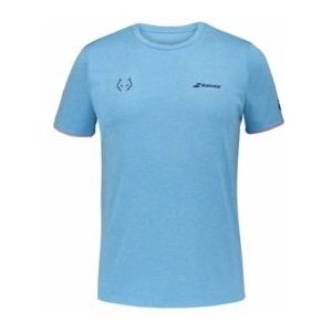 Padelshirt Babolat Men Crew Neck Tee Lebron Cyan Blue Heather-S