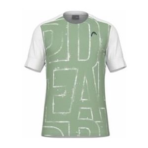Tennisshirt HEAD Men Play Tech II White Celery Green-XS
