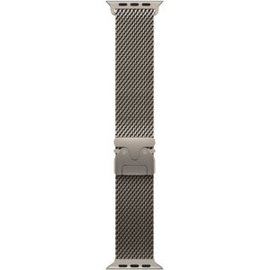 Apple Watch Strap 49mm - Natural Titanium - Milanese Loop - M (155-185mm)