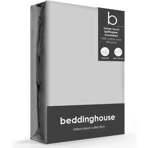 Beddinghouse Jersey Lycra - Splittopper Hoeslaken - 160x200/210/220 - Licht grijs