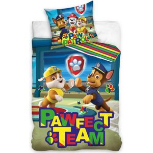 PAW Patrol Dekbedovertrek Pawfect Team - Eenpersoons - 140  x 200 cm - Katoen