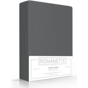 Romanette Hoeslaken Katoen Antraciet-200 x 220 cm