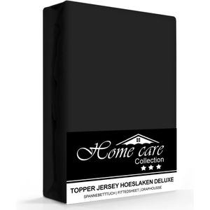 Dreamhouse Jersey Topper - Hoeslaken - 190/200x200/220 - Zwart