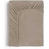 Sleeptime Velvet Hoeslaken Taupe-Lits-jumeaux (160x200 cm)