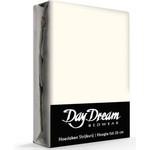 Day Dream hoeslaken - strijkvrij - katoen - 160 x 200 - Crème