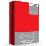 Zavelo® Jersey Hoeslaken Rood - Extra Breed (190x220 cm) - Hoogwaardige Kwaliteit - Rondom Elastisch - Perfecte Pasvorm