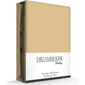 Dreamhouse Hoeslaken Katoen Taupe-180 x 200 cm