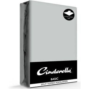 Cinderella - Weekend - Topper Hoeslaken met split - 200x210 cm - tot 15 cm matrashoogte - 100% Katoen - Lichtgrijs