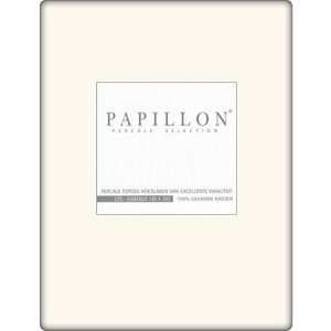 Papillon topdek  hoeslaken - percale - 180 x 200 - Crème