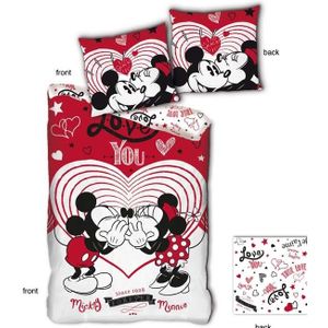 Minnie en Mickey Mouse Dekbedovertrek Love You