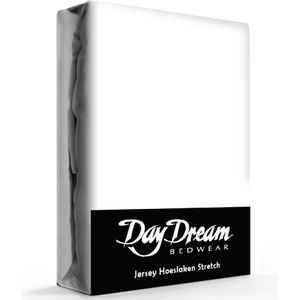 Day Dream - Hoeslaken - Jersey - 180 x 200 cm - Wit