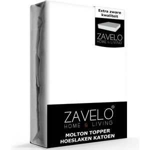 Zavelo Molton Topper Hoeslaken (100% Katoen)-Lits-jumeaux (160x210 cm)