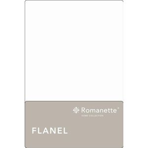 Romanette - Flanel - Laken - Eenpersoons - 150x250 cm - Wit