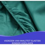 Zavelo Hoeslaken Katoen Satijn Donker Groen - 1-persoons (90x200 cm) - Soepel & Zijdezacht - 100% Katoensatijn