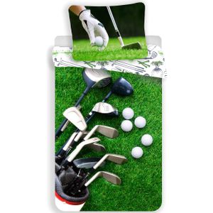 Sport Dekbedovertrek Golf - Eenpersoons - 140  x 200 cm - Groen