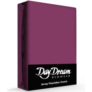 Day Dream hoeslaken - jersey - 190 x 220 - Blackberry