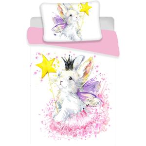 Animal Pictures Baby dekbedovertrek Bunny White 100 x 135 cm - Katoen