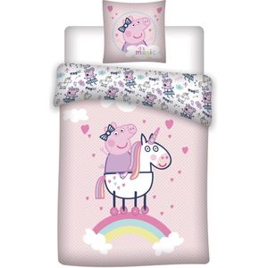 Peppa Pig Dekbedovertrek Unicorn - Eenpersoons - 140 x 200 cm - Katoen