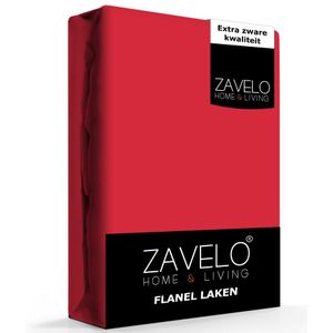 Zavelo Flanel Laken Rood-2-persoons (200x260 cm)