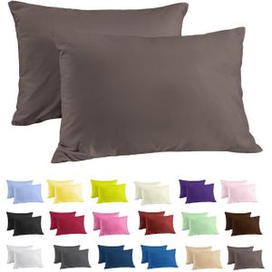 Zavelo Katoen Kussenslopen Basics Taupe (set van 2)-65 x 65 cm