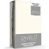 Zavelo® Jersey Hoeslaken Ivoor-Lits-jumeaux (160x200 cm)