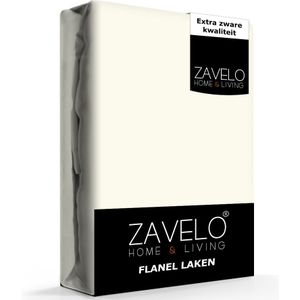 Zavelo Deluxe Flanel Laken Ivoor - 1-persoons (150x260 cm) - 100% katoen - Extra Dik - Zware Kwaliteit - Hotelkwaliteit