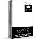 Zavelo Molton Split-Topper Hoeslaken (100% Katoen)-Lits-jumeaux (180x210 cm)