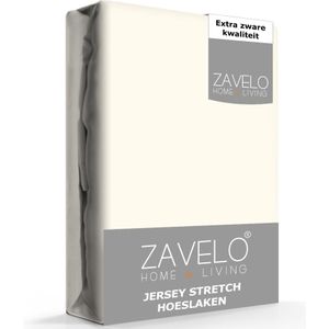 Zavelo® Jersey Hoeslaken Ivoor - 2-persoons (140x200 cm) - Hoogwaardige Kwaliteit - Rondom Elastisch - Perfecte Pasvorm