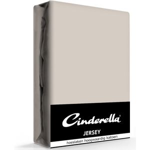 Cinderella - Hoeslaken (tot 25 cm) - Jersey - 120x200 cm - Taupe