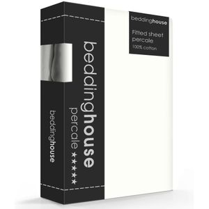 Beddinghouse hoeslaken -  Percale katoen - Lits-jumeaux - 180x210/220 cm - Off white