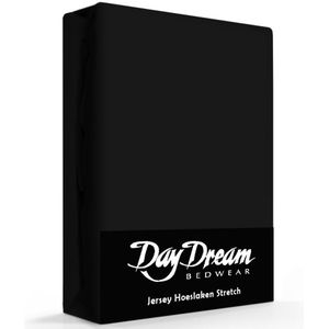 Day Dream Jersey Hoeslaken Zwart-190 x 220 cm