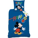 Disney Mickey Mouse Dekbedovertrek Happy - Eenpersoons - 140 x 200 cm - Katoen