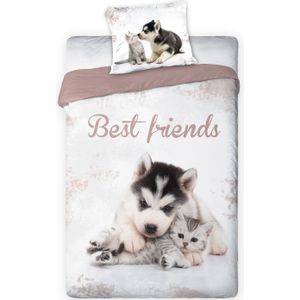 Animal Pictures Dekbedovertrek Best Friends - Eenpersoons - 140  x 200 cm - Multi