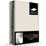 Topcover katoen 180 x 200 (30) taupe BI-inkeping enkel (tot 8 cm) Nightkiss