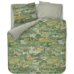 Pip Studio Toscana Dekbedovertrek - Eenpersoons - 140x200/220 - Groen