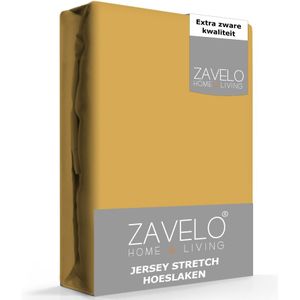 Zavelo® Jersey Hoeslaken Okergeel-Lits-jumeaux (190x220 cm)