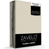 Zavelo Deluxe Flanel Laken Zand - 1-persoons (180x290 cm) - 100% katoen - Extra Dik - Zware Kwaliteit - Hotelkwaliteit