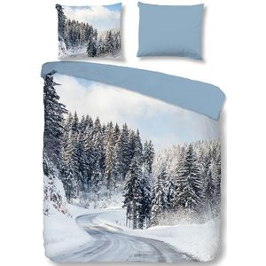 Good Morning Dekbedovertrek Flanel Sneeuwpad-2-persoons (200 x 200/220 cm)