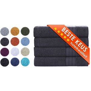 Zavelo Luxe Badhanddoeken - Hotelkwaliteit - Handdoeken - 70x140 cm - 4 Stuks - Antraciet