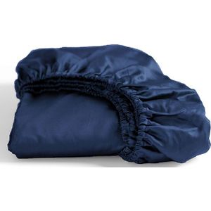 Cinderella - Sundays - Hoeslaken - Tot 25 cm matrashoogte - Satijn - 80x210 cm - Navy