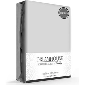 Dreamhouse Topper Hoeslaken - Tweepersoons - 160 X 200 cm - Grijs