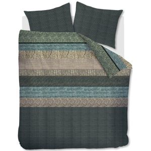 Beddinghouse Flanel Dekbedovertrek Enzo Green-1-persoons (140 x 200/220 cm)