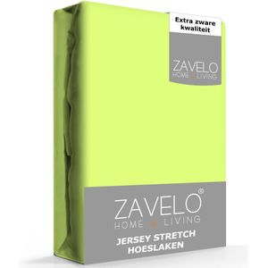 Zavelo® Jersey Hoeslaken Lime - 2-persoons (140x200 cm) - Hoogwaardige Kwaliteit - Rondom Elastisch - Perfecte Pasvorm