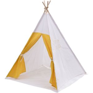 Wigwam tipi speeltent Floortje - indianen tent - met vloer kussen - linnen en katoen