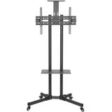 Tv monitor standaard - verrijdbaar - met camera houder - hoogte instelbaar tot 145 cm