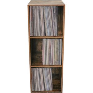 VDD Opbergkast - Boekenkast - Voor Lp Platen Vinyl - Opbergen van Lp vinyl platen - Vintage Bruin