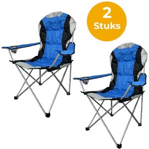 VDD - campingstoel - vouwstoel - campingstoel opvouwbaar - camping stoel - campingstoelen - campingstoel opvouwbaar - opvouwbaar - bekerhouder - blauw