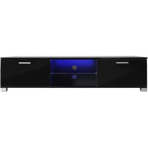 TV meubel - dressoir - led verlichting - 140 cm breed - zwart
