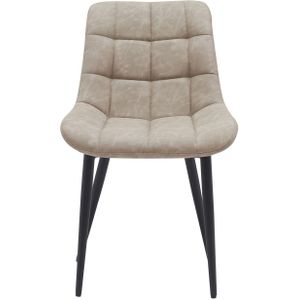 VVD - Eetkamerstoel - Beige - Metalen Frame - Set van 2